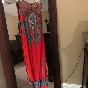 Strapless maxi dress